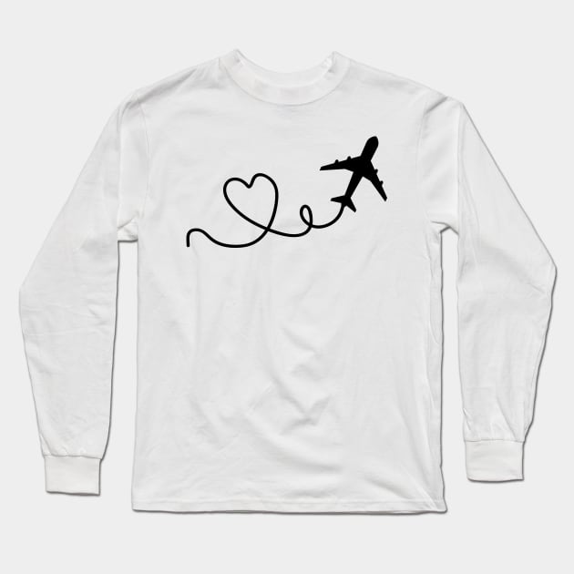 Airplane Heart - Airplanes Lover Gift Long Sleeve T-Shirt by TeeTypo